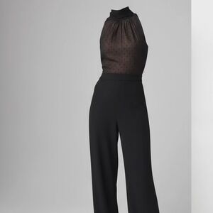 NWT WHBM Jumpsuit Womens Size 8 Halter Cocktail Formal Romantic Wedding Minimal